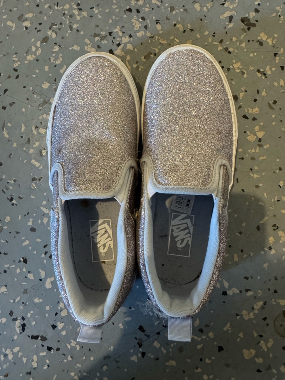 Vans Kids' Slip-On Glitter Sneakers - Silver+ bonus pair (bundle)